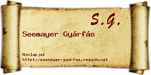 Seemayer Gyárfás névjegykártya